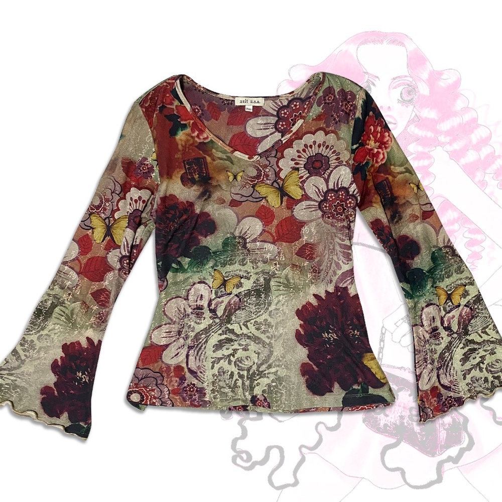 xCIT Usa Butterfly Tattoo Blouse